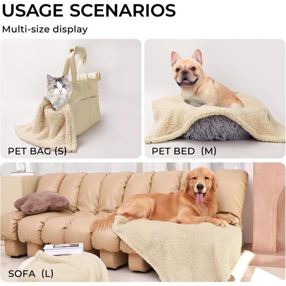 New Pack of 3 Calming Blankets Fluffy Premium Fleece Pet Blanket for Dogs & Cats - Picture 8 of 11